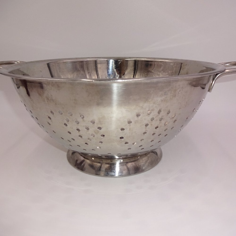 Large Innova 18-10 Stainless Steel Footed Food Strainer Colander Handles Korea